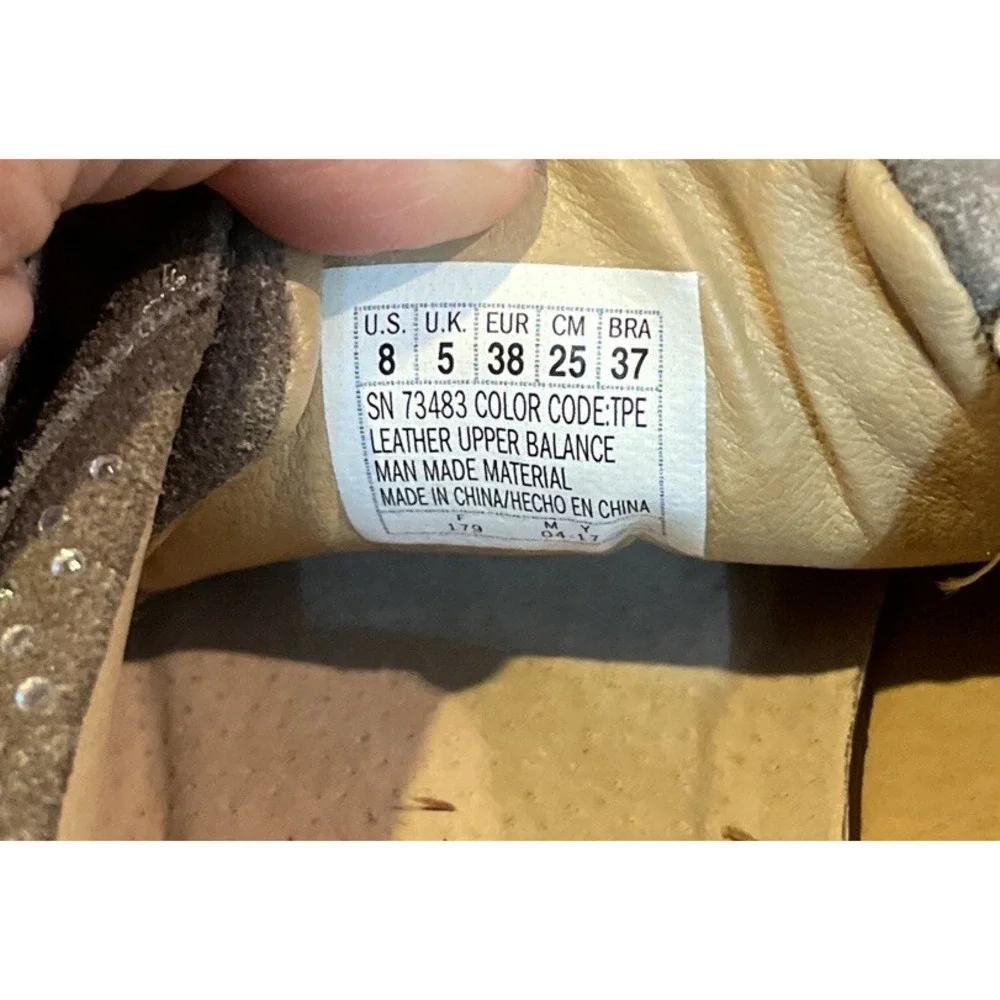 Skechers Womens‎ 8 Street Sneakers Taupe Suede Rhinestone Low Top Preppy Casual